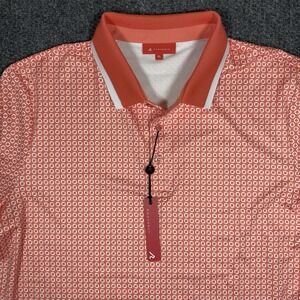 Redvanly Men's Divine Performance Golf Polo Shirt - Coral - Size 2XL NWT $110